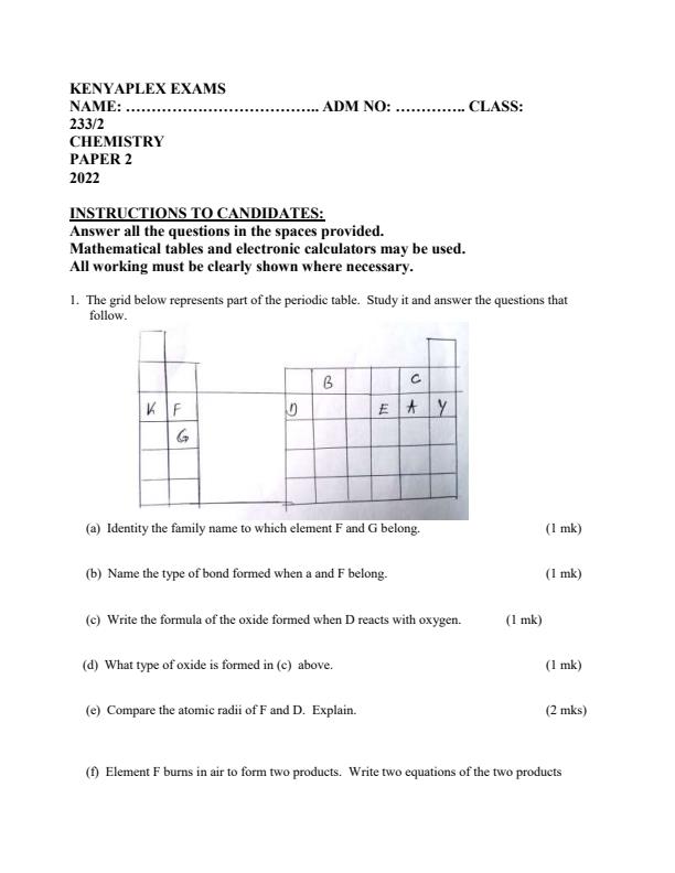 Preview page Form-4-Chemistry-Paper-2-End-of-Term-1-Examination-2022_1211_0.jpg