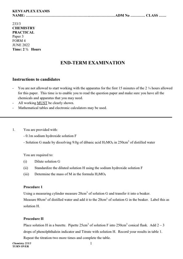 Preview page Form-4-Chemistry-Paper-3-End-of-Term-1-Examination-2022_1212_0.jpg