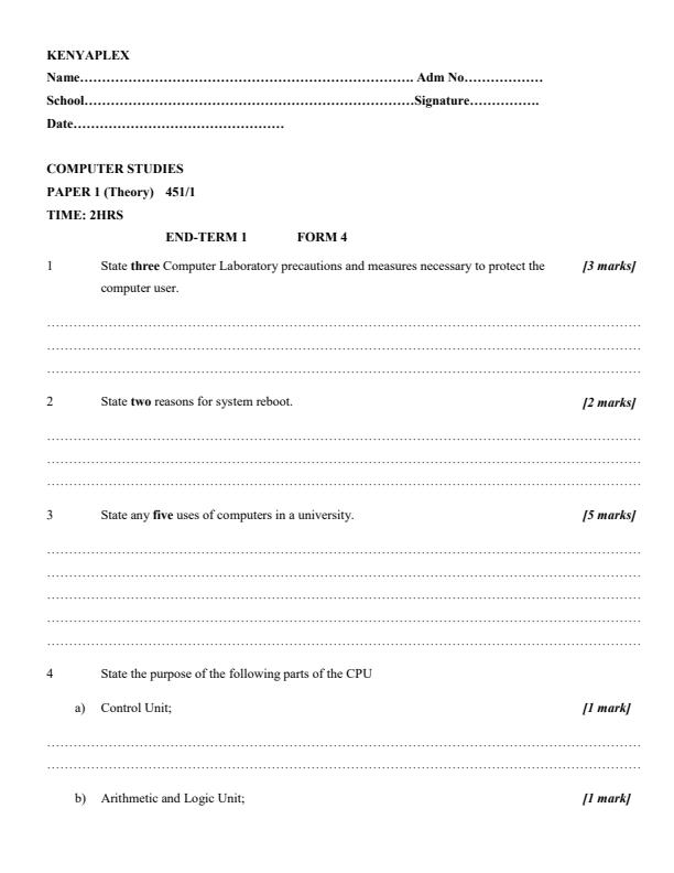 Preview page Form-4-Computer-Studies-Paper-1-End-Term-1-2021-Exam_852_0.jpg