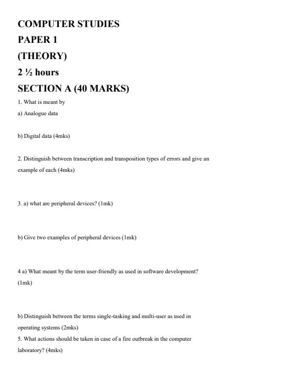 Preview page Form-4-Computer-Studies-Paper-1-End-Term-1-Examination-2023_1546_0.jpg