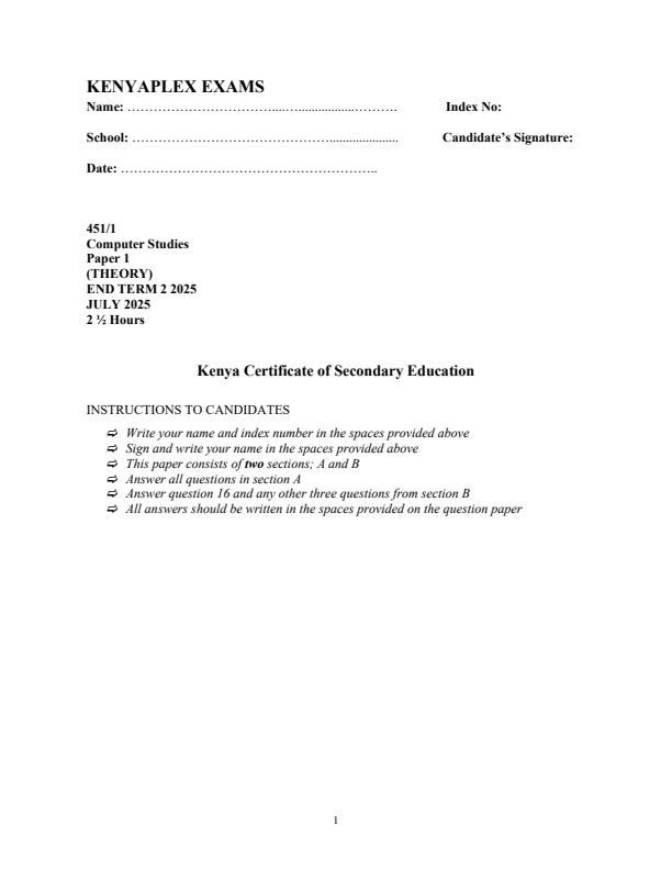 Preview page Form-4-Computer-Studies-Paper-1-End-of-Term-2-Examination-2025_4296_0.jpg