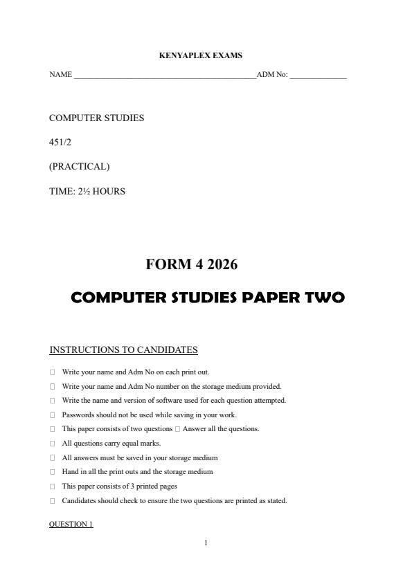 Preview page Form-4-Computer-Studies-Paper-2-End-Term-2-Exam-2026_6191_0.jpg