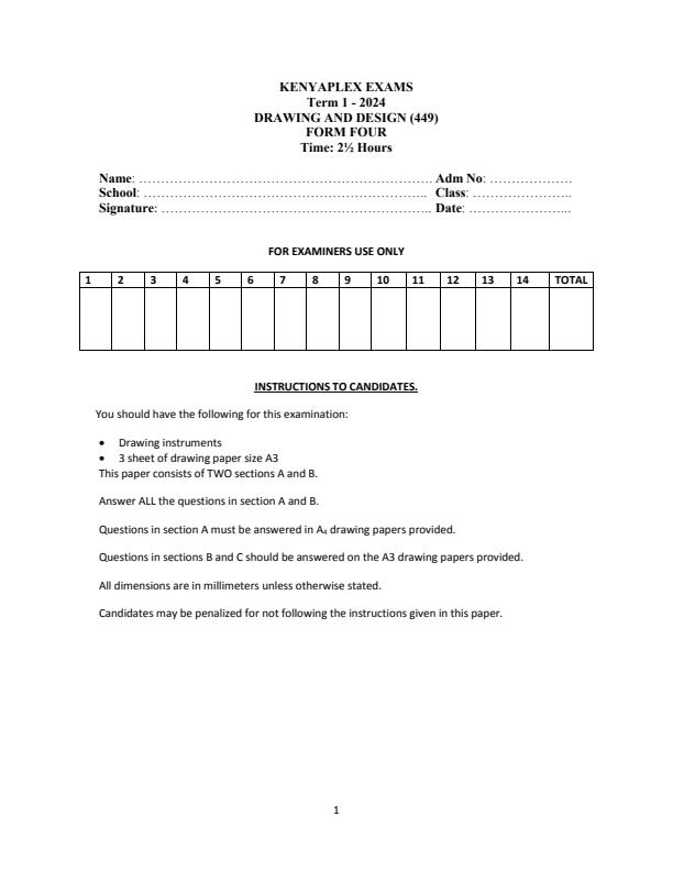 Preview page Form-4-Drawing-and-Design-Paper-1-End-of-Term-1-Examination-2024_2267_0.jpg