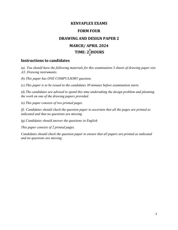 Preview page Form-4-Drawing-and-Design-Paper-2-End-of-Term-1-Examination-2024_2268_0.jpg