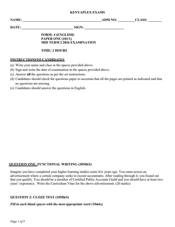 Preview page Form-4-English-Mid-Term-2-Exam-2026_5974_0.jpg