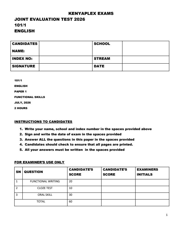 Preview page Form-4-English-Paper-1-End-Term-2-Exam-2026_6194_0.jpg