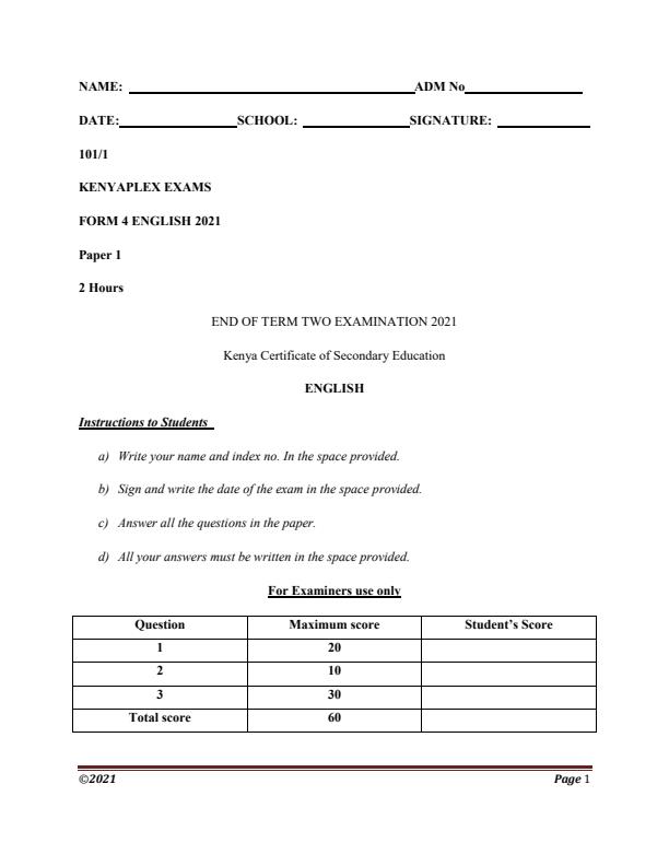 Preview page Form-4-English-Paper-1-End-of-Term-2-2021-Exam-Version-2_1027_0.jpg