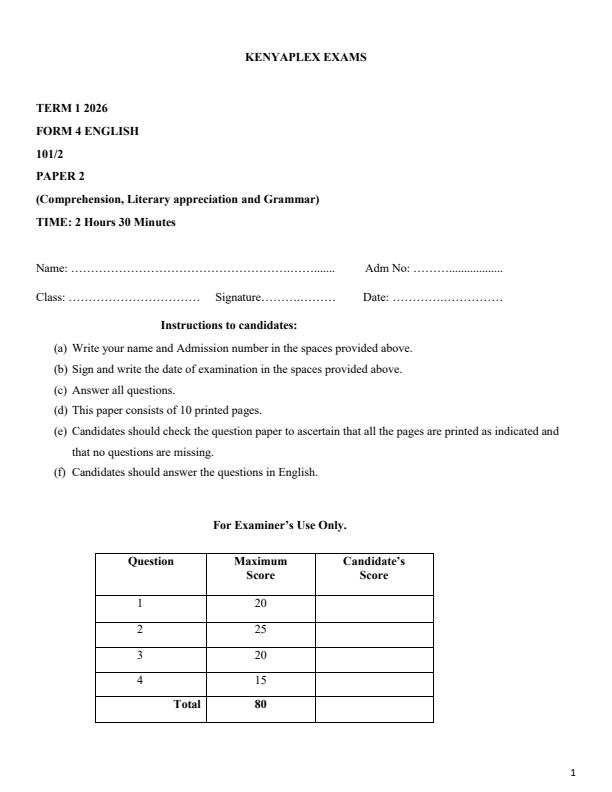Preview page Form-4-English-Paper-2-Term-2-Opener-Exam-2026_5742_0.jpg