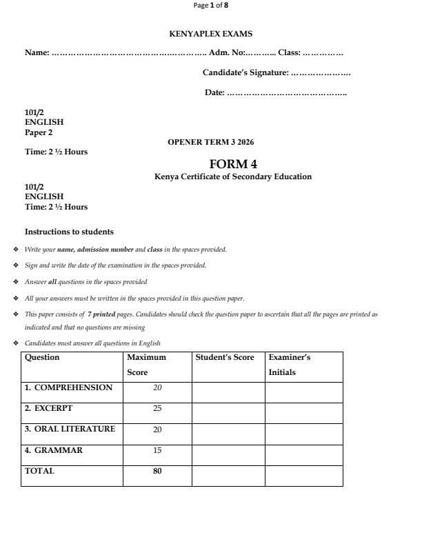 Preview page Form-4-English-Paper-2-Term-3-Opener-Exam-2026_6672_0.jpg