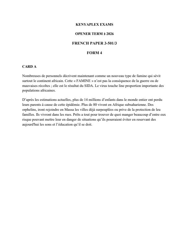 Preview page Form-4-French-Paper-3-Term-3-Opener-Exam-2026_6668_0.jpg