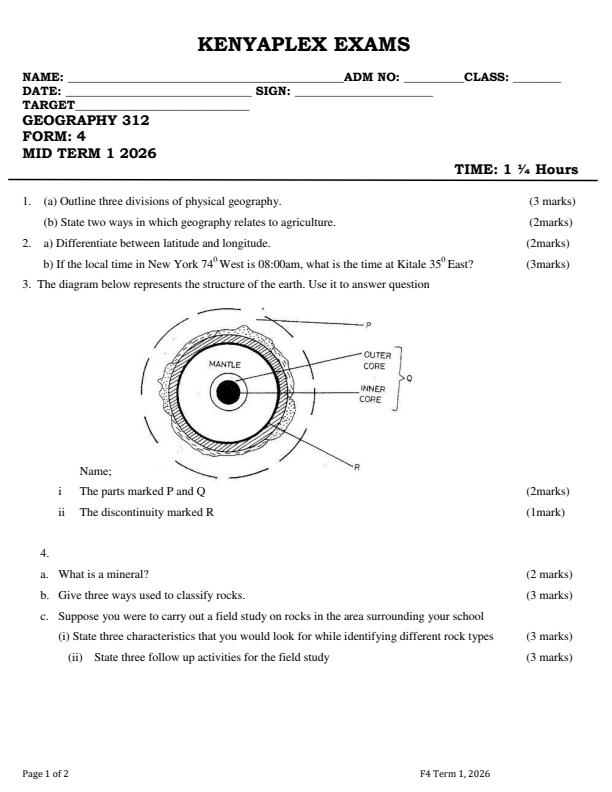 Preview page Form-4-Geography-Mid-Term-1-Exam-2026_5246_0.jpg