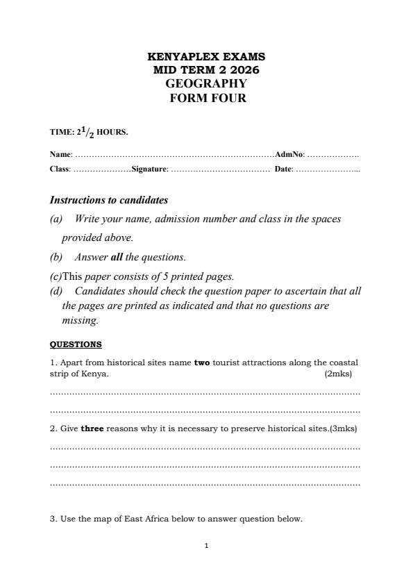 Preview page Form-4-Geography-Mid-Term-2-Exam-2026_5975_0.jpg