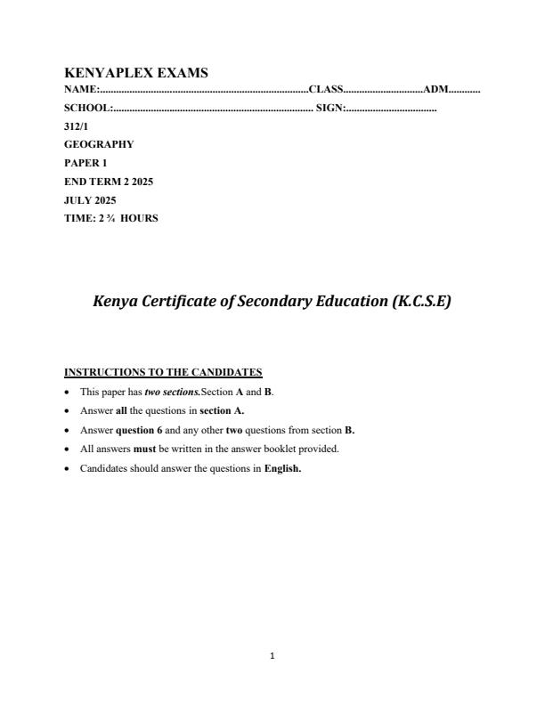 Preview page Form-4-Geography-Paper-1-End-of-Term-2-Examination-2025_4303_0.jpg