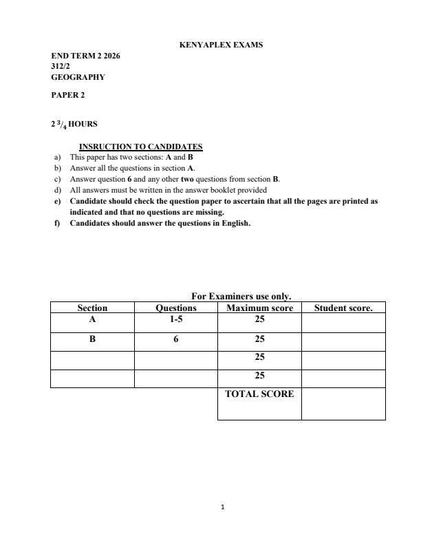 Preview page Form-4-Geography-Paper-2-End-Term-2-Exam-2026_6198_0.jpg