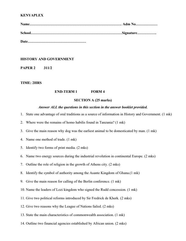 Preview page Form-4-History-Paper-2-End-Term-1-2021-Exam_856_0.jpg