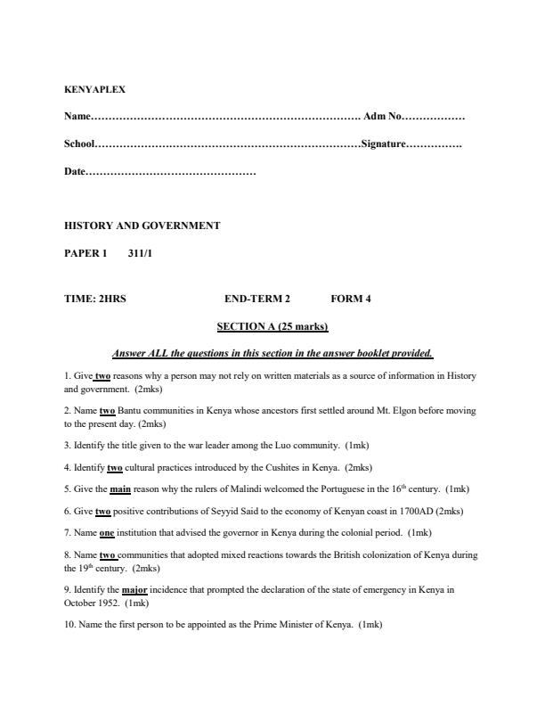 Preview page Form-4-History-and-Government-Paper-1-End-of-Term-2-Examination-2021_894_0.jpg