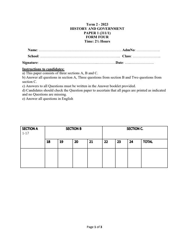 Preview page Form-4-History-and-Government-Paper-1-End-of-Term-2-Examination-2023_1746_0.jpg