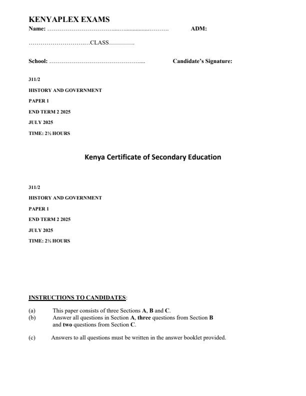 Preview page Form-4-History-and-Government-Paper-1-End-of-Term-2-Examination-2025_4305_0.jpg