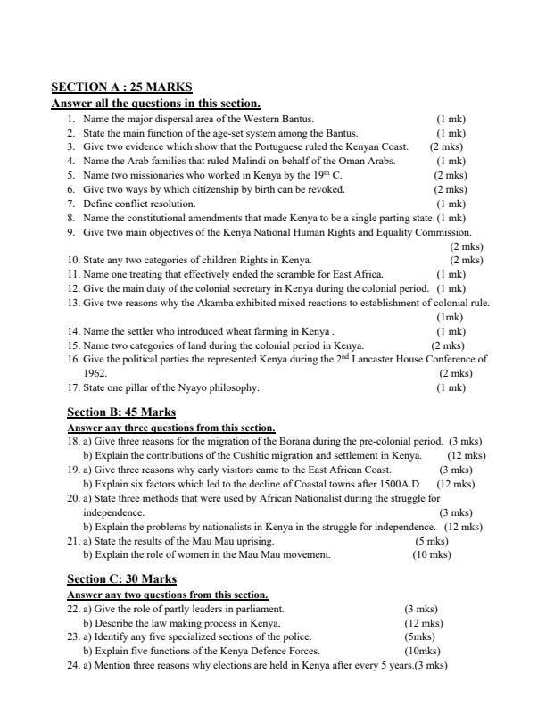 Preview page Form-4-History-and-Government-Paper-1-End-of-Term-2-Examination-2025_4305_1.jpg