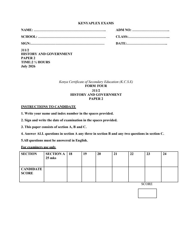 Preview page Form-4-History-and-Government-Paper-2-End-Term-2-Exam-2026_6200_0.jpg