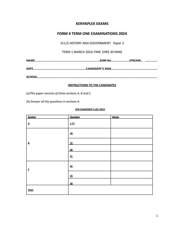 Preview page Form-4-History-and-Government-Paper-2-End-of-Term-1-Examination-2024_2277_0.jpg
