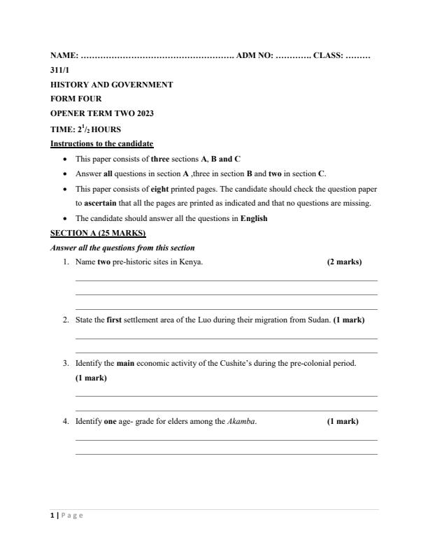 Preview page Form-4-History-and-Government-Term-2-Opener-Exam-2023_1611_0.jpg