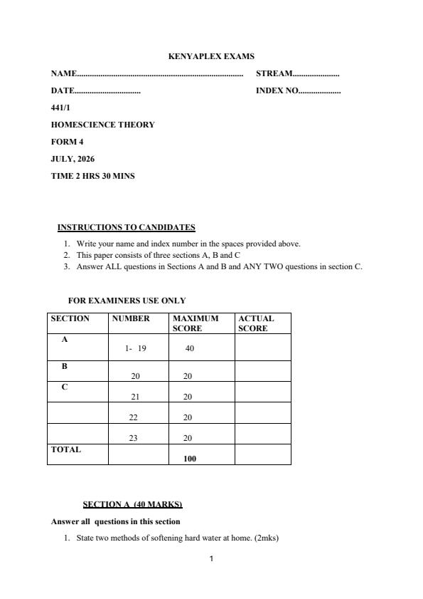 Preview page Form-4-Home-Science-Paper-1-End-Term-2-Exam-2026_6223_0.jpg