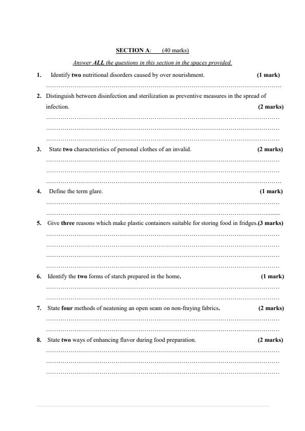 Preview page Form-4-Home-Science-Paper-1-Term-2-Opener-Exam-2026_5752_1.jpg