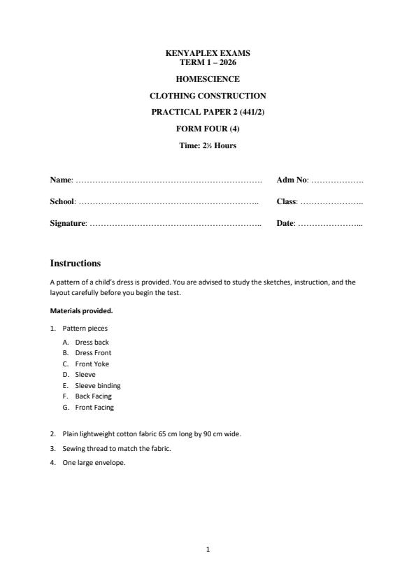 Preview page Form-4-Home-Science-Paper-2-End-Term-1-Exam-2026_5501_0.jpg