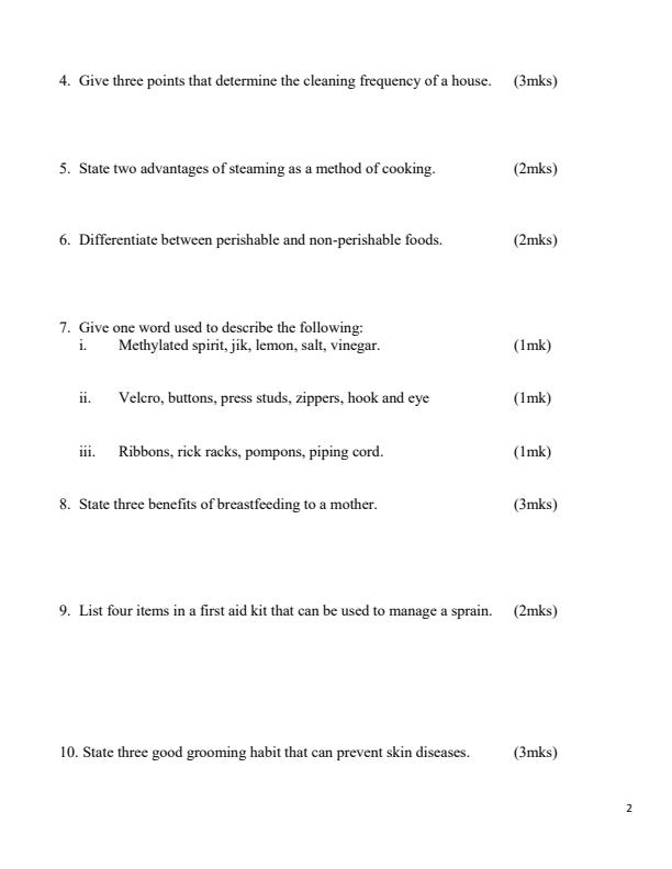 Preview page Form-4-Home-Science-Term-1-Opener-Exam-2026_4911_1.jpg