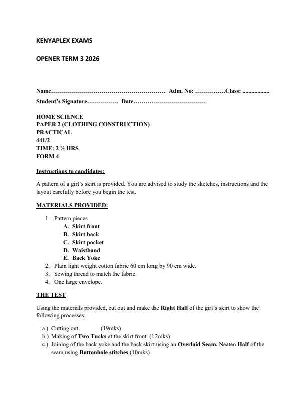 Preview page Form-4-HomeScience-Paper-2-Term-3-Opener-Exam-2026_6651_0.jpg