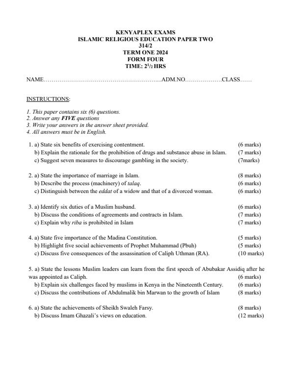 Preview page Form-4-IRE-Paper-2-End-of-Term-1-Examination-2024_2295_0.jpg