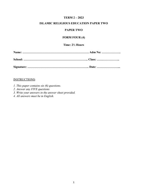 Preview page Form-4-IRE-Paper-2-End-of-Term-2-Examination-2023_1768_0.jpg