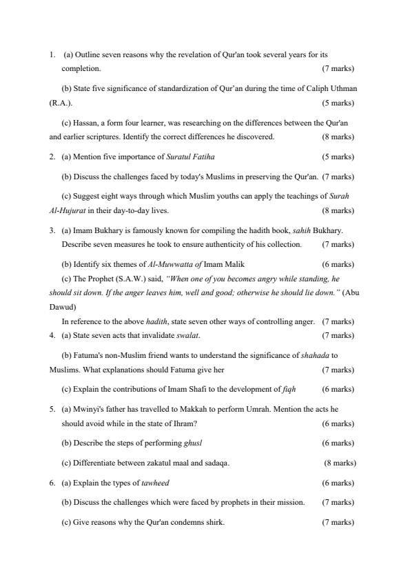 Preview page Form-4-Islamic-Religious-Education-Paper-1-Term-2-OPener-Exam-2026_5754_1.jpg