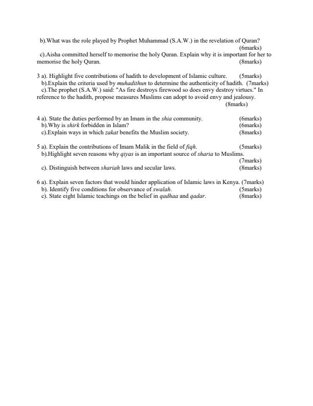 Preview page Form-4-Islamic-Religious-Education-Paper-1-Term-3-Opener-Exam-2026_6652_1.jpg