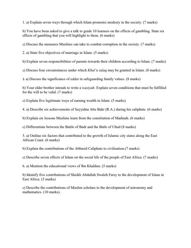 Preview page Form-4-Islamic-Religious-Education-Paper-2-Term-3-Opener-Exam-2026_6653_1.jpg