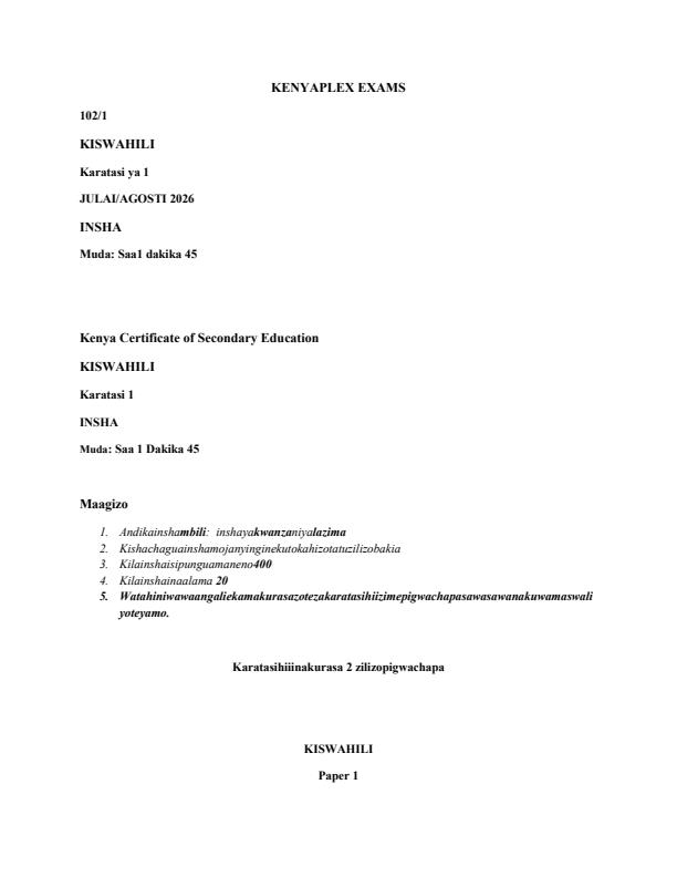 Preview page Form-4-Kiswahili-Paper-1-End-Term-2-Exam-2026_6203_0.jpg