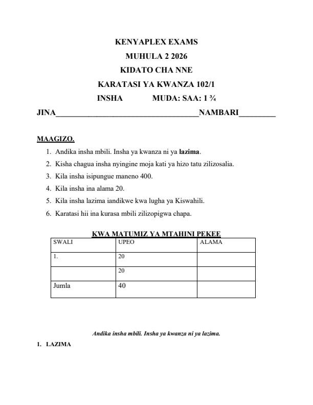 Preview page Form-4-Kiswahili-Paper-1-Term-2-Opener-Exam-2026_5756_0.jpg