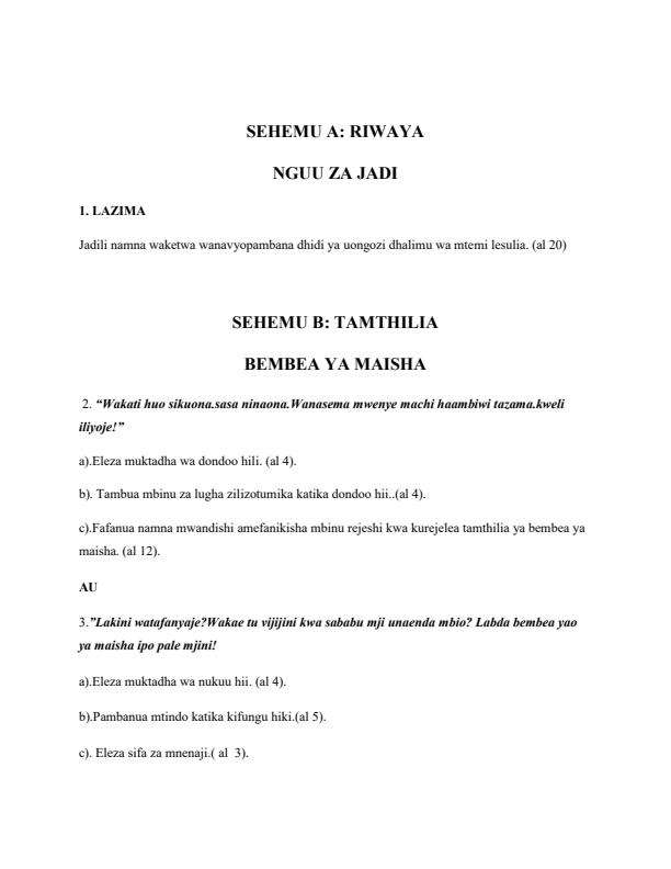 Preview page Form-4-Kiswahili-Paper-3-Term-2-Opener-Exam-2026_5758_1.jpg