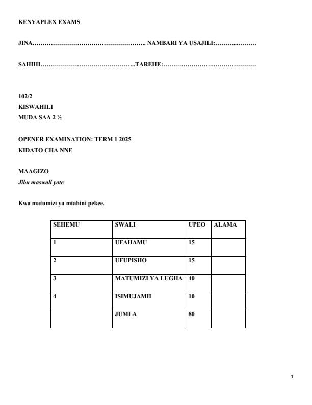Preview page Form-4-Kiswahili-Term-1-Opener-Exam-2025_3583_0.jpg