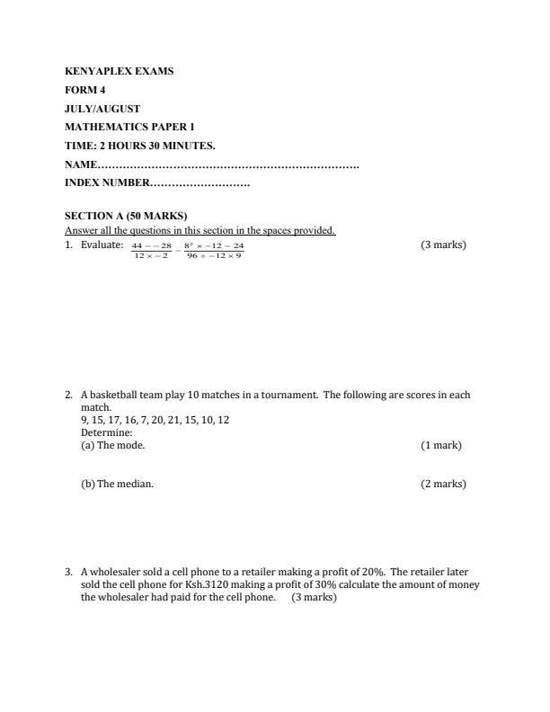 Preview page Form-4-Mathematics-Paper-1-Mock-Examination-Term-2-2019_216_0.jpg