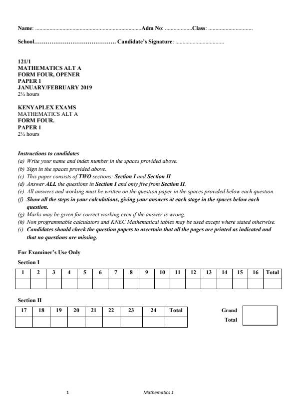 Preview page Form-4-Mathematics-Paper-1-Opener-Exam-Term-1-2019_28_0.jpg
