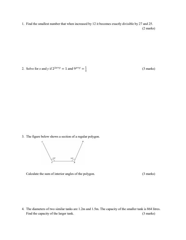Preview page Form-4-Mathematics-Paper-1-Term-3-Opener-Exam-2026_6657_1.jpg