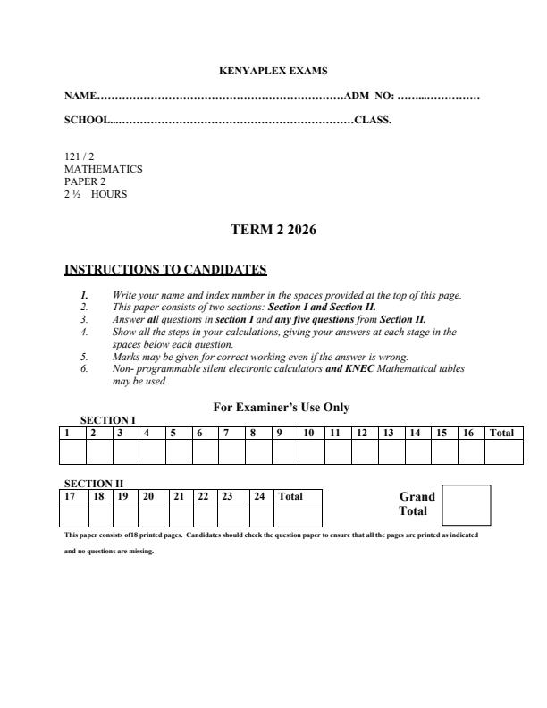 Preview page Form-4-Mathematics-Paper-2-End-Term-2-Exam-2026_6207_0.jpg
