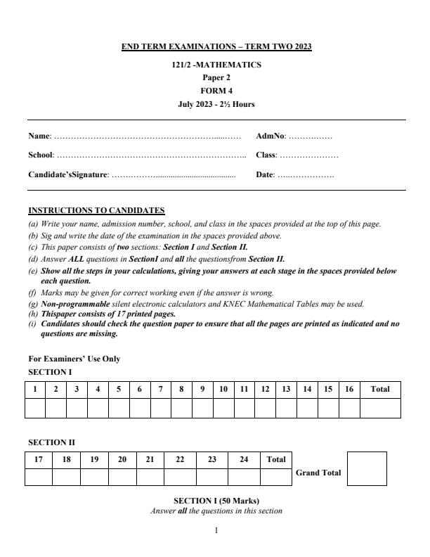 Preview page Form-4-Mathematics-Paper-2-End-of-Term-2-Examination-2023_1790_0.jpg