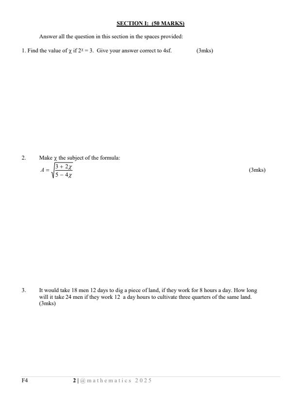 Preview page Form-4-Mathematics-Paper-2-End-of-Term-2-Examination-2025_4313_1.jpg