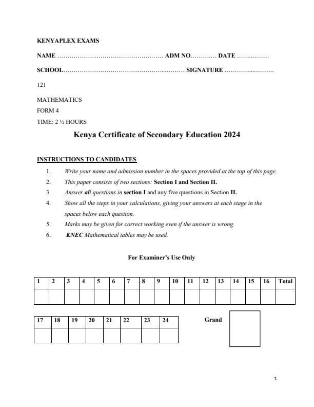 Preview page Form-4-Mathematics-Term-1-Opener-Exam-2024_2022_0.jpg