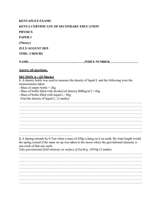 Preview page Form-4-Physics-Paper-1-Term-2-Mock-Exams-2019_207_0.jpg