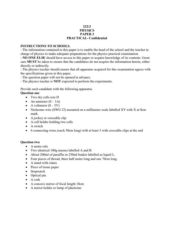 Preview page Form-4-Physics-Paper-3-Confidential-Paper-End-Term-1-Examination-2023_1567_0.jpg