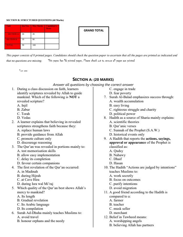 Preview page Gade-9-IRE-Mid-Term-1-Exam-2026_5126_1.jpg
